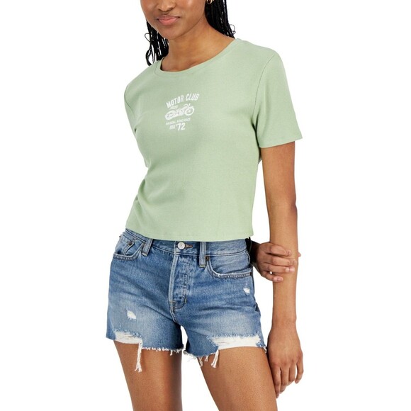 Grayson Threads, the Label Juniors' Motor Club Graphic Ribbed T-Shirt, Green, XL - Picture 1 of 3